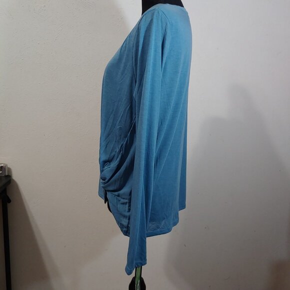 MPG Women's Athletic Long Sleeve Top Twist 2.0 Quick Drying Black & Blue 2Pc Set - Picture 3 of 8